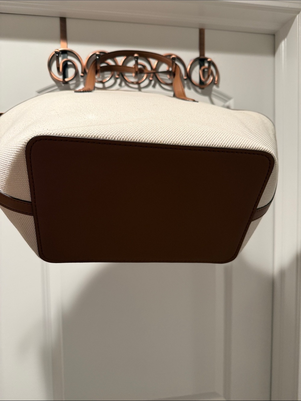 Michael Kors Canvas Tote | Cream & Cognac | Large Carryall - Picture 5 of 11